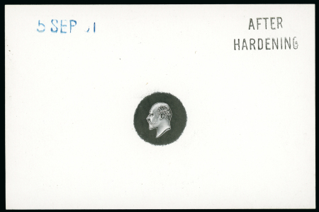 Stamp of Great Britain » King Edward VII 1901 Small head die proof in black on glazed card (62