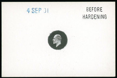 Stamp of Great Britain » King Edward VII 1901 Small head die proof in black on glazed card (62