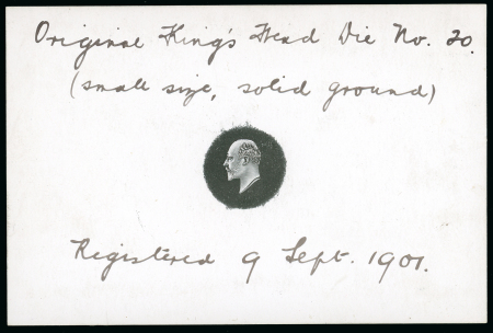 Stamp of Great Britain » King Edward VII 1901 Small head Registration die proof in black on