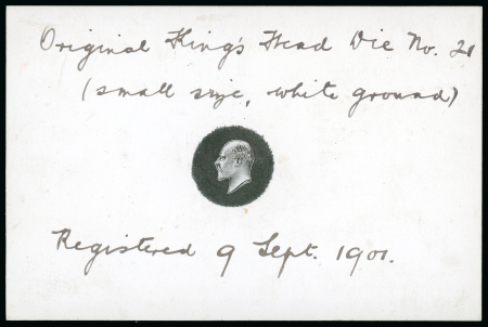 Stamp of Great Britain » King Edward VII 1901 Small head Registration die proof in black on