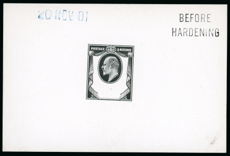 Stamp of Great Britain » King Edward VII 1901 1 1/2d. die proof in black on glazed card (62