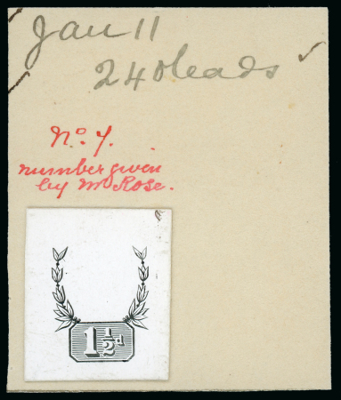 Stamp of Great Britain » King Edward VII 1901 1 1/2d. stamp size die proof in black on glazed