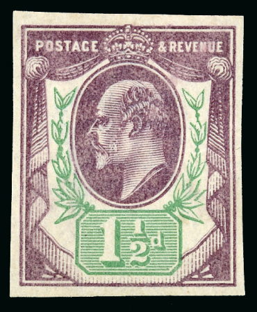 Stamp of Great Britain » King Edward VII 1905 1 1/2d. dull purple and green imperforate imprimatur;