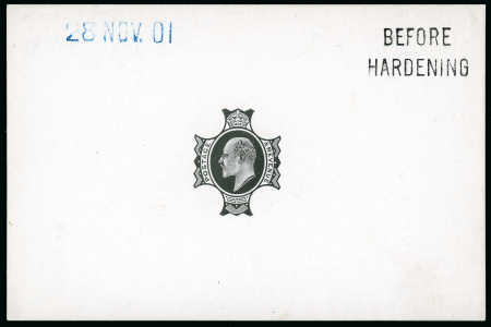 Stamp of Great Britain » King Edward VII 1901 4d. die proof of the head plate in black on glazed