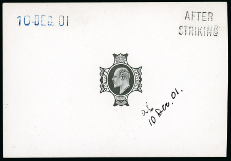 Stamp of Great Britain » King Edward VII 1901 4d. die proof of the head plate in black on glazed