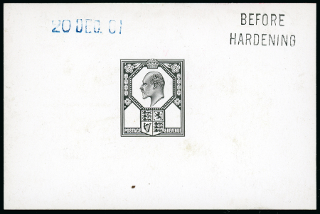 Stamp of Great Britain » King Edward VII 1901 5d. die proof of the head plate in black on glazed