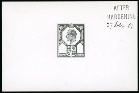 Stamp of Great Britain » King Edward VII 1901 5d. die proof of the head plate in black on glazed