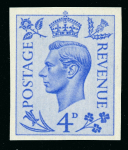 Stamp of Great Britain » King George VI 1950-52 1/2d to 4d definitives (New colours), a superb mint n.h. set of six imperforate imprimaturs