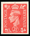 Stamp of Great Britain » King George VI 1950-52 1/2d to 4d definitives (New colours), a superb mint n.h. set of six imperforate imprimaturs