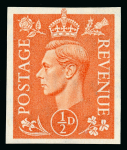 Stamp of Great Britain » King George VI 1950-52 1/2d to 4d definitives (New colours), a superb mint n.h. set of six imperforate imprimaturs