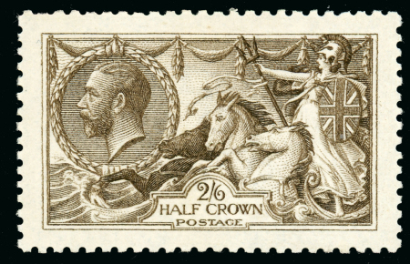Stamp of Great Britain » King George V » 1913-19 Seahorse Issues 1915 De La Rue 2s6d sepia brown, watermark reversed, mint