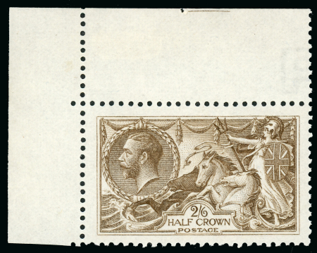 Stamp of Great Britain » King George V » 1913-19 Seahorse Issues 1915 De La Rue 2/6d. sepia brown marginal example from