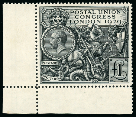 Stamp of Great Britain » King George V » 1924-36 Issues 1929 PUC £1 Black, fine mint OG (very lightly mounted)