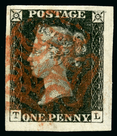 Stamp of Great Britain » 1840 1d Black and 1d Red plates 1a to 11 1840 1d black pl.8 TL used with constant vartiety