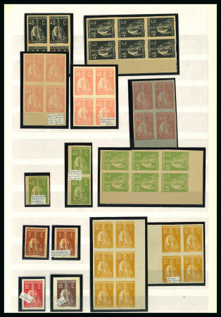 Stamp of Large Lots and Collections Portugal: 1912-30, stock of Ceres issues in 3 stockbooks incl. an attractive selection of of imperf. proofs