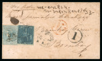 Stamp of Mauritius » Mauritius Used in Seychelles (B64) 1863 (Aug) envelope from Seychelles to India with 1859-61