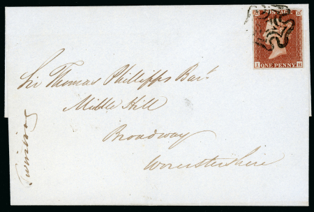 Stamp of Great Britain » 1840 1d Black and 1d Red plates 1a to 11 1841 1d pl.10 IH red printing from “black plates” used on cover