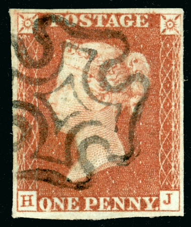Stamp of Great Britain » 1840 1d Black and 1d Red plates 1a to 11 1841 1d pl.9 HJ red printing from “black plates” used