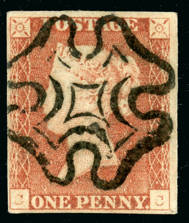 Stamp of Great Britain » 1840 1d Black and 1d Red plates 1a to 11 1841 1d pl.5 CC red printing from “black plates” provisional repair state 4, used
