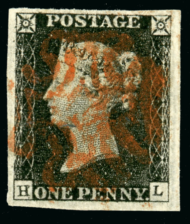 Stamp of Great Britain » 1840 1d Black and 1d Red plates 1a to 11 1840 1d black pl.2 HL RE-ENTRY (Spec AS15a, AS15f), used