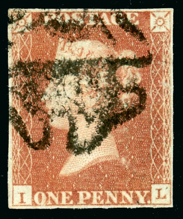 Stamp of Great Britain » 1840 1d Black and 1d Red plates 1a to 11 1840 1d pl.9 IL, red printing from "black plate", variety WATERMARK INVERTED, used