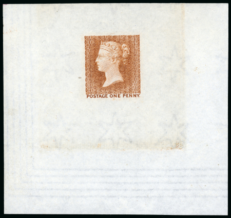 Stamp of Great Britain » Line Engraved Essays, Plate Proofs, Colour Trials and Reprints The First (Later Rejected) Die for the 1d: 1919 Perkins