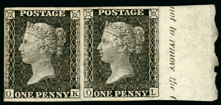 Stamp of Great Britain » Line Engraved Essays, Plate Proofs, Colour Trials and Reprints 1886 Royal Reprints, matching horizontal marginal inscription