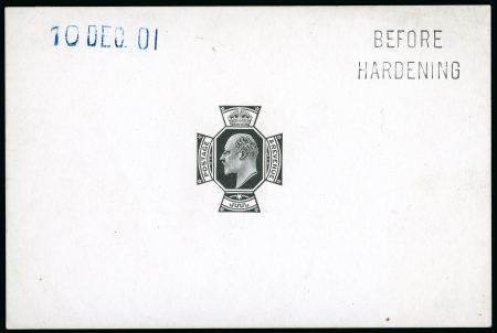 Stamp of Great Britain » King Edward VII 1901 9d. die proof in black on glazed card (62 x 92mm.),