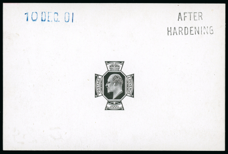 Stamp of Great Britain » King Edward VII 1901 9d. die proof in black on glazed card (62 x 92mm.),