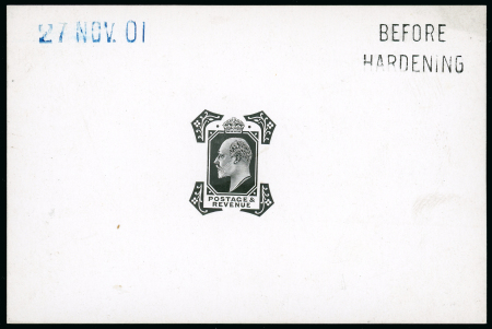 Stamp of Great Britain » King Edward VII 1901 10d. die proof in black on glazed card (62 x 92mm.),