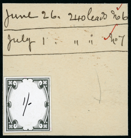 Stamp of Great Britain » King Edward VII 1907 1/- stamp size die proof of the border plate,