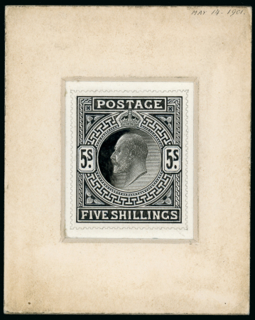 Stamp of Great Britain » King Edward VII 1901 (14 May) A beautifully executed artists original design for the 5/-