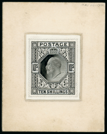 Stamp of Great Britain » King Edward VII 1901 (14 May) A beautifully executed artists original design for the 10/-