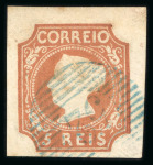Stamp of Large Lots and Collections Portugal: 1853-1884, stockbook with "52" numeral cancellations of Oporto on mostly King Pedro V and King Luiz imperf issues