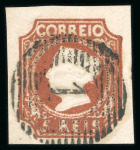 Stamp of Large Lots and Collections Portugal: 1853-1882, two stockbooks of numeral cancellations of Lisbon and Coimbra on mostly Queen Maria II and King Pedro V imperf. issues