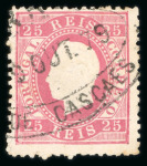 Stamp of Large Lots and Collections Portugal: 1870-90s, collection of oval postmarks on more than 2'500 stamps ordered alphabetically in a stockbook