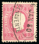 Stamp of Large Lots and Collections Portugal: 1870-90s, collection of oval postmarks on more than 2'500 stamps ordered alphabetically in a stockbook