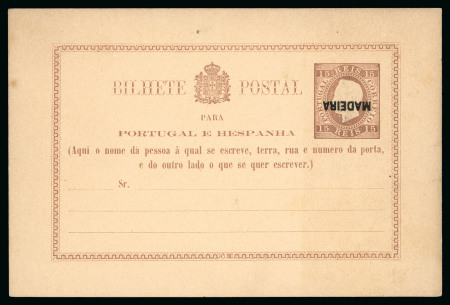 Stamp of Large Lots and Collections Portuguese Colonies - Madeira: 1877-80, postal stationery exhibit collection expertly mounted on 107 pages