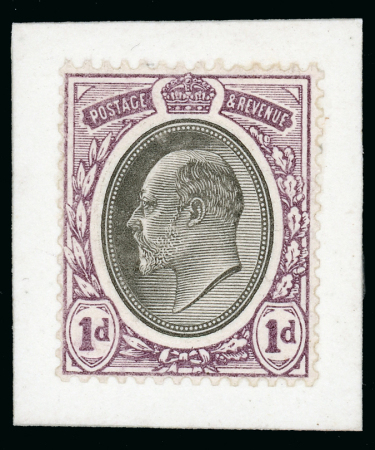 Stamp of Great Britain » King Edward VII Type 1, 1d. plate proof in purple and black, perf.