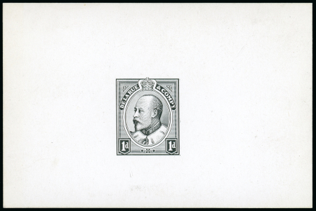 Stamp of Great Britain » King Edward VII 1903 1d. Die 1 in black on glazed card (60 x 90mm.)