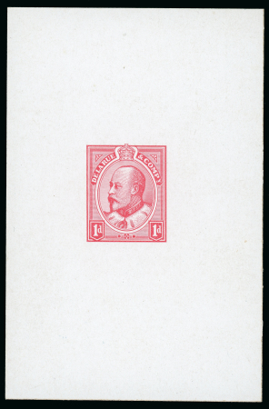 Stamp of Great Britain » King Edward VII 1903 1d. Die 2 colour trial in carmine-red on thick