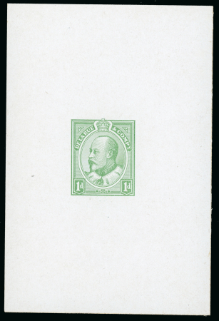 Stamp of Great Britain » King Edward VII 1903 1d. Die 2 colour trial in pale green on thick