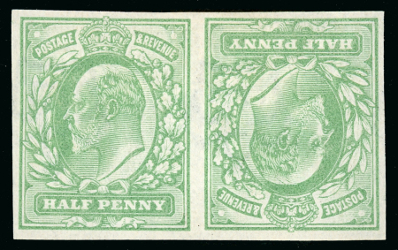 Stamp of Great Britain » King Edward VII 1906 (12th Mar.) 1/2d. Imperforate Tete Bêche Pair,