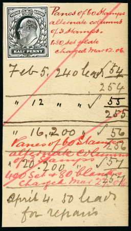 Stamp of Great Britain » King Edward VII 1906 (5 Feb) 1d. stamp sized die proof in black on