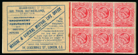 Stamp of Great Britain » King Edward VII 1903c. Interleaving trial 2/- Booklet (No. 5) containing