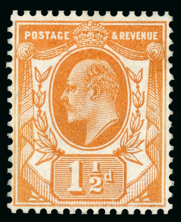 Stamp of Great Britain » King Edward VII 1909 (19th March) 1 1/2d. orange perforated colour