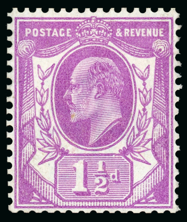Stamp of Great Britain » King Edward VII 1909 (19th March) 1 1/2d. Tyrian-plum (bearing little