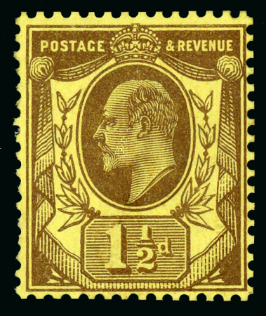 Stamp of Great Britain » King Edward VII 1909 (19th March) 1 1/2d. purple, perforated colour