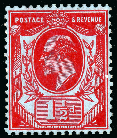 Stamp of Great Britain » King Edward VII 1909 (19th March) 1 1/2d. red on blue, perforated colour