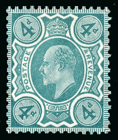 Stamp of Great Britain » King Edward VII 1909 (19th March) 4d. dull blue-green, perforated colour
